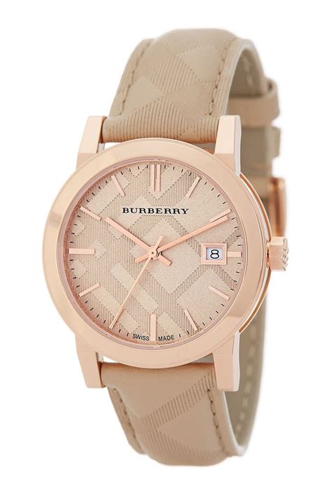 burberry the city analog leather watch